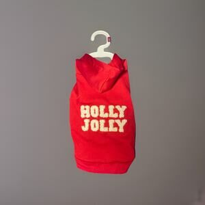 Fab Dog Holly Jolly Red Hooded Christmas Outfit Size XS NWOT